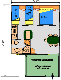 plan mobile home 18 m²