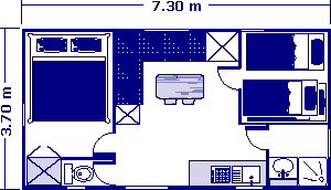plan mobile home 27 m²